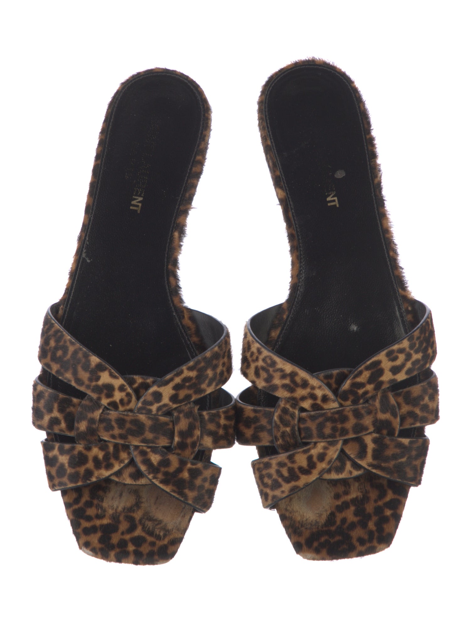 Saint Laurent Ponyhair Animal Print Slides